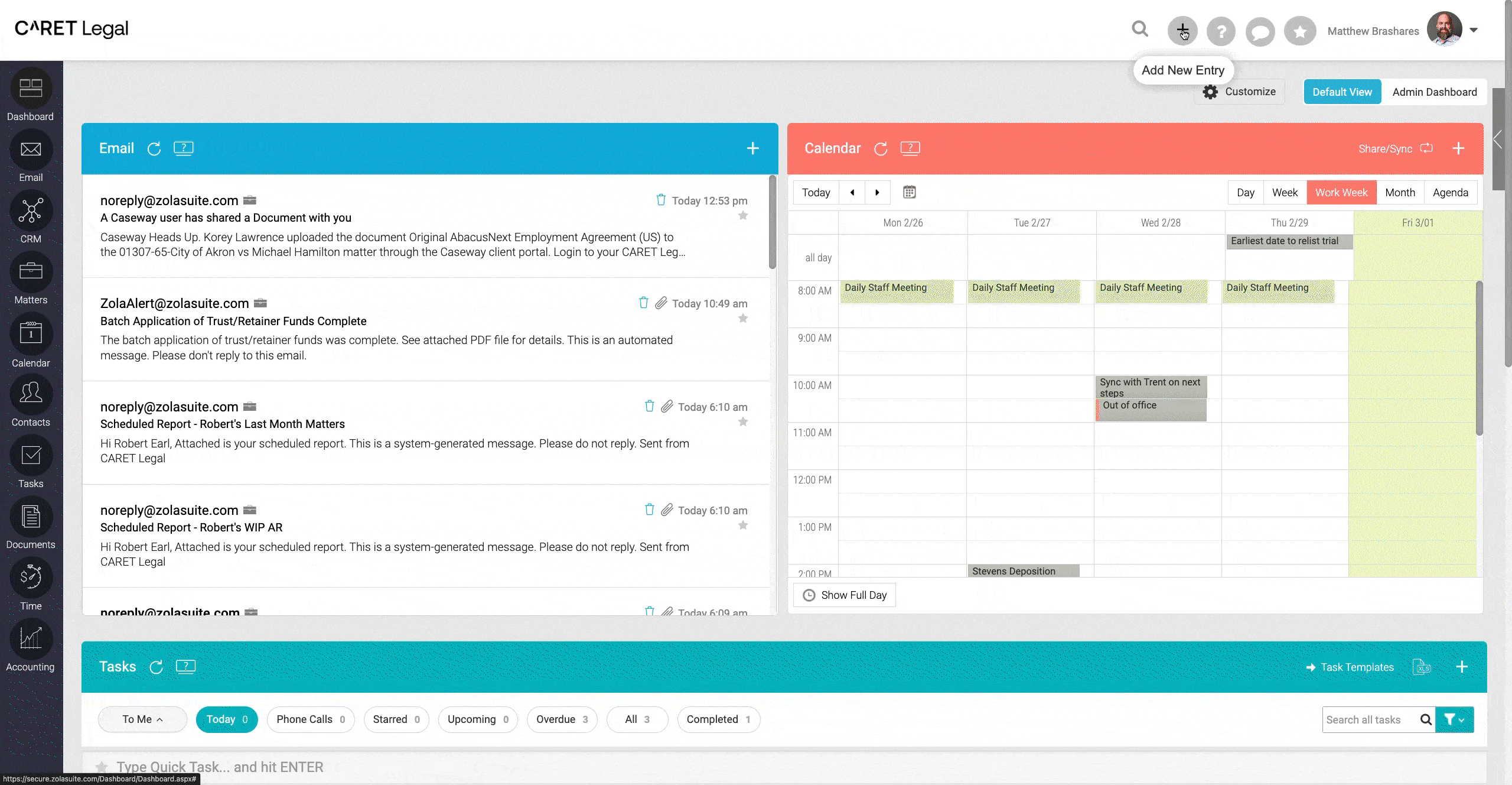 CARET Legal time tracking software