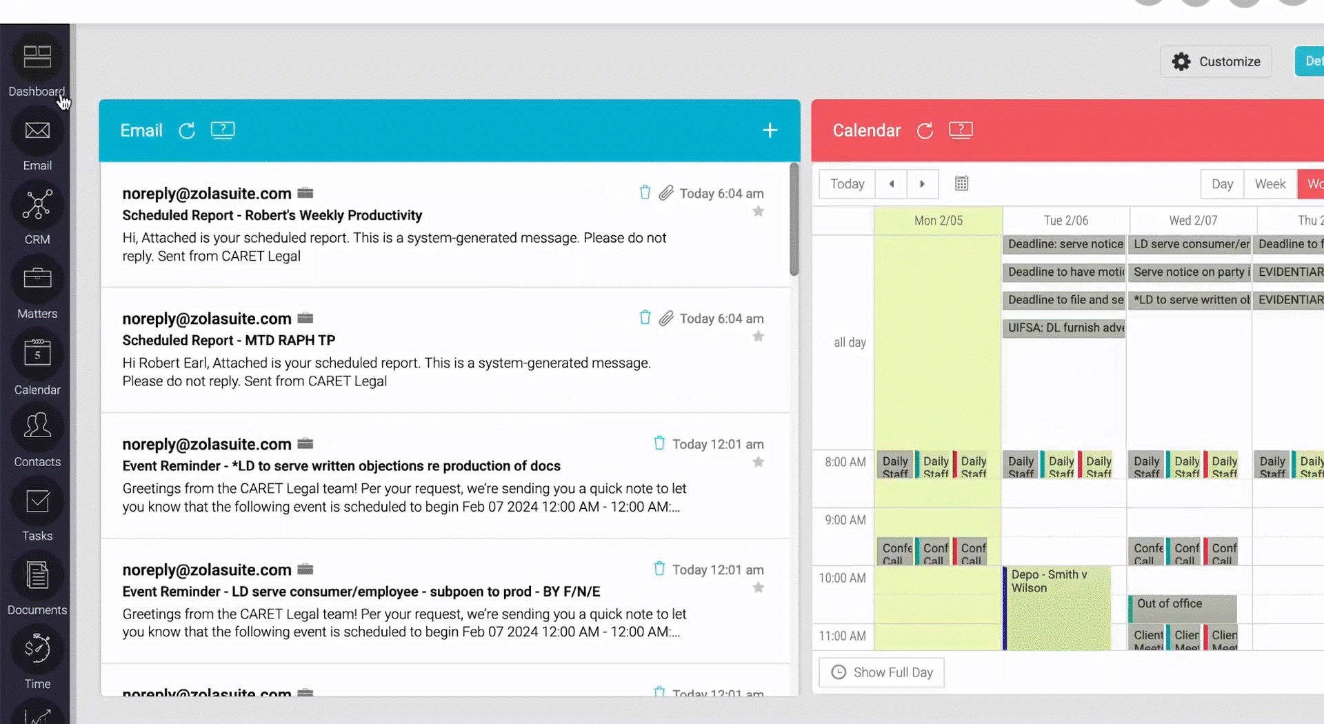 CARET end-to-end legal practice management software